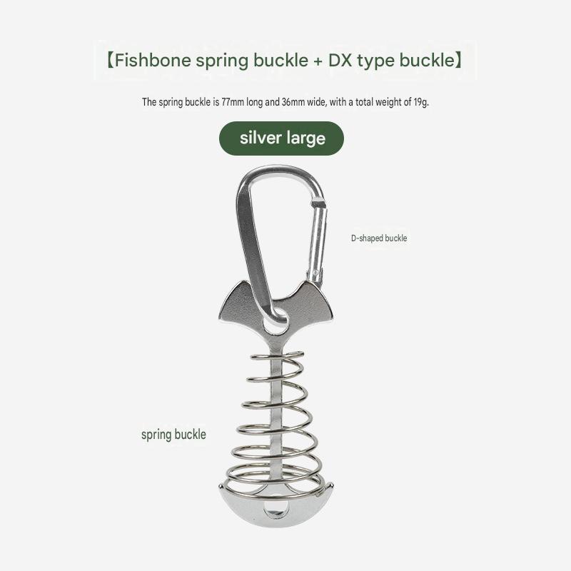 Anchor Type Fishbone Spring Fixed Tent Pegs Aluminum Alloy 4mm Thick for Outdoor Camping Deck Plank Road Windproof Rope