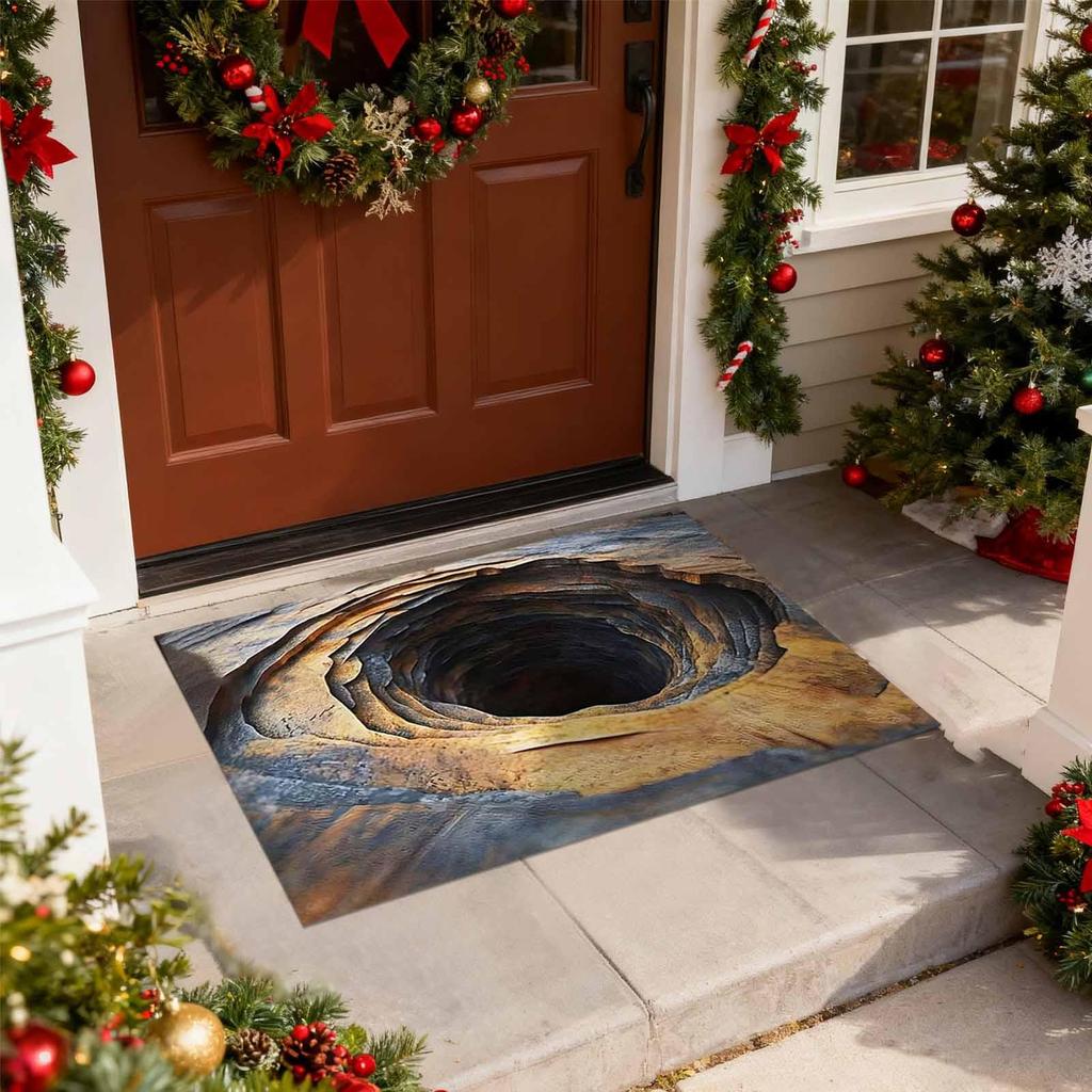 Badematte Realistisch Abstrakt Rutschfest 3D Loch Optische Illusion Bereichsteppich Für Schlafzimmer Arbeitszimmer Gästehaus Haustür Sofaseite Wohnheim
