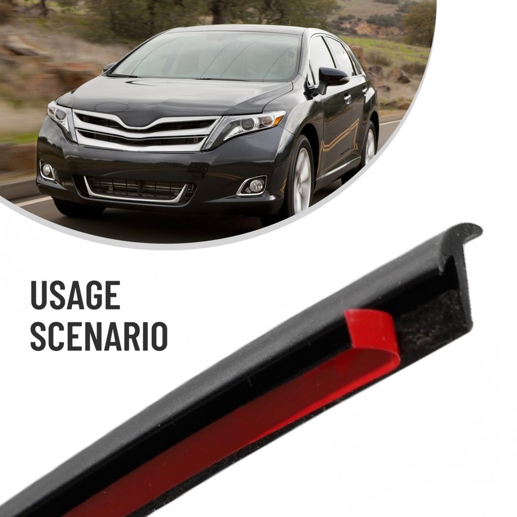8 *10mm Car Black.Dashboard Windshield Gap Sealing Strip Rubber.Accessories 2M
