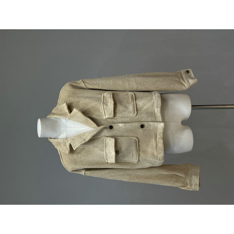 

Осень 2024 Новое поступление Ретро Теплая Трехмерный Профиль Лацкан Короткий Вельветовый Повседневный Верхняя одежда CAMEL S