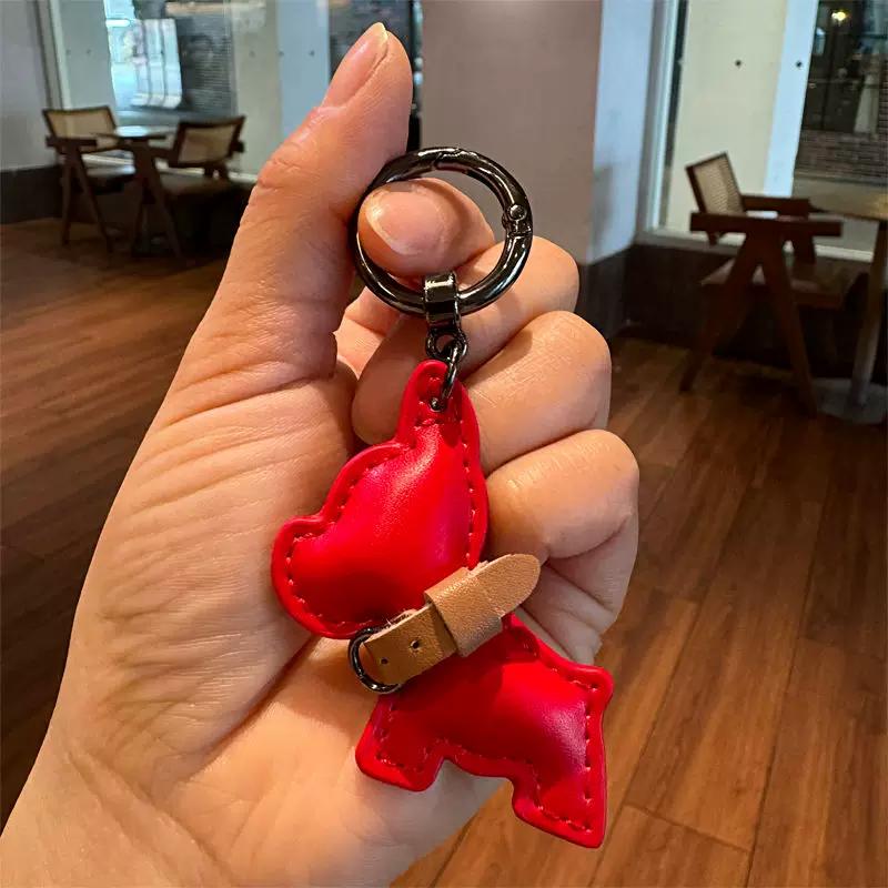 French Bulldog Puppy Handmade Car Keychain Cute Creative Bulldog Pendant Couple Gift Premium Bag Accessory