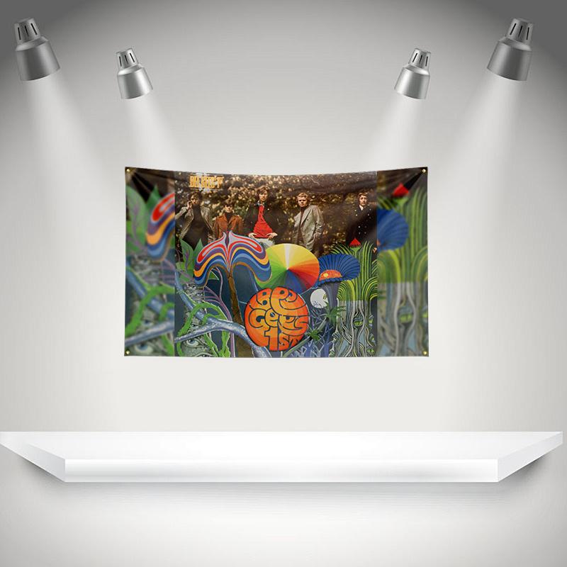 B-bee gees Flag Rock Music Band Banner HD Printing Tapestry Exhibition, Music Band Fans, Garage Decor