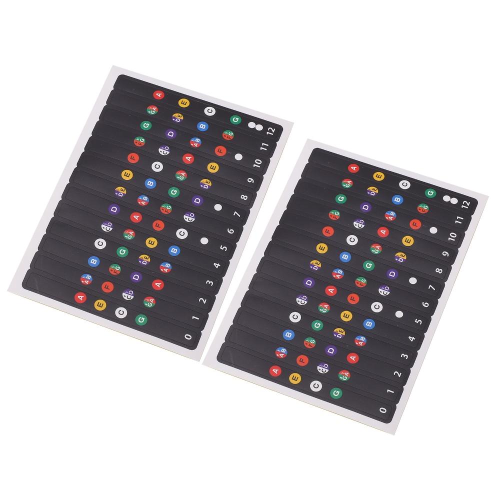 4PCS PVC Material Ukulele Chord Stickers Multi-color Ukulele Note Sticker For Beginner