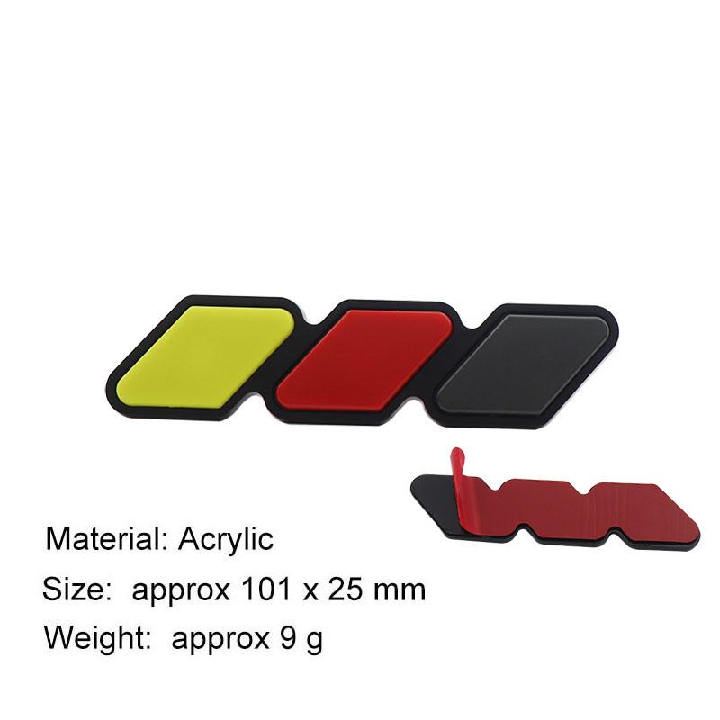 

3 Colors Grille Badge Car Three-color National flag Grille Emblem Mesh Slotted Grill Auto Badge Accessories yellow-red-black
