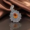 Citrine Gemstone 925 Sterling Silver Pendant 1.55" Handmade Jewelry For Women PP-25-8