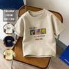 Sommer Kinder Kurzarm T-Shirt Jungen und Mädchen Reine Baumwolle Kinderkleidung Rundhals Cartoon Aufdruck Oberteil