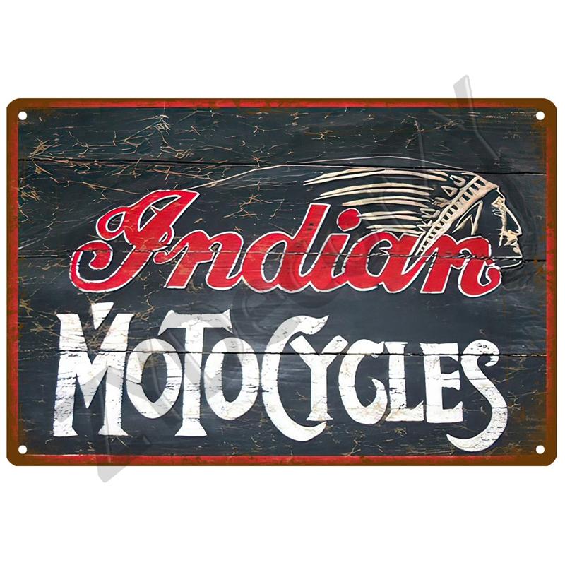 India Moto For The Garage Plaque Metal Sign Vintage Wall Poster Vintage Retro Room Home Industrial Hanging Decor Art Tin Sign