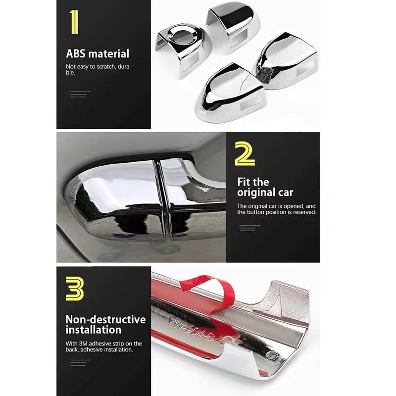 For Mazda 3 BK 2004~2009 2005 2006 Bowl Covers Anti-Scratch 2007 Chrome Door Outside Handles Decoration Stickers Car Accessories