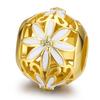 Daisy Bead Silver Charm Gold Plated 925 Silver