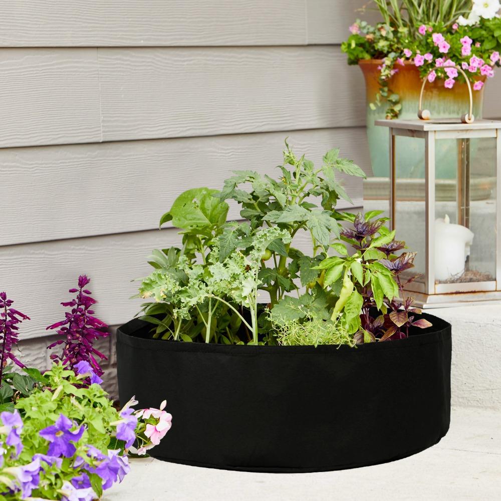 2PCS Durable 15 Gallon Grow Bag Heavy Duty Round Plant Grow Bag Breathable Reusable Raised Planter Bag Outdoor Gardening