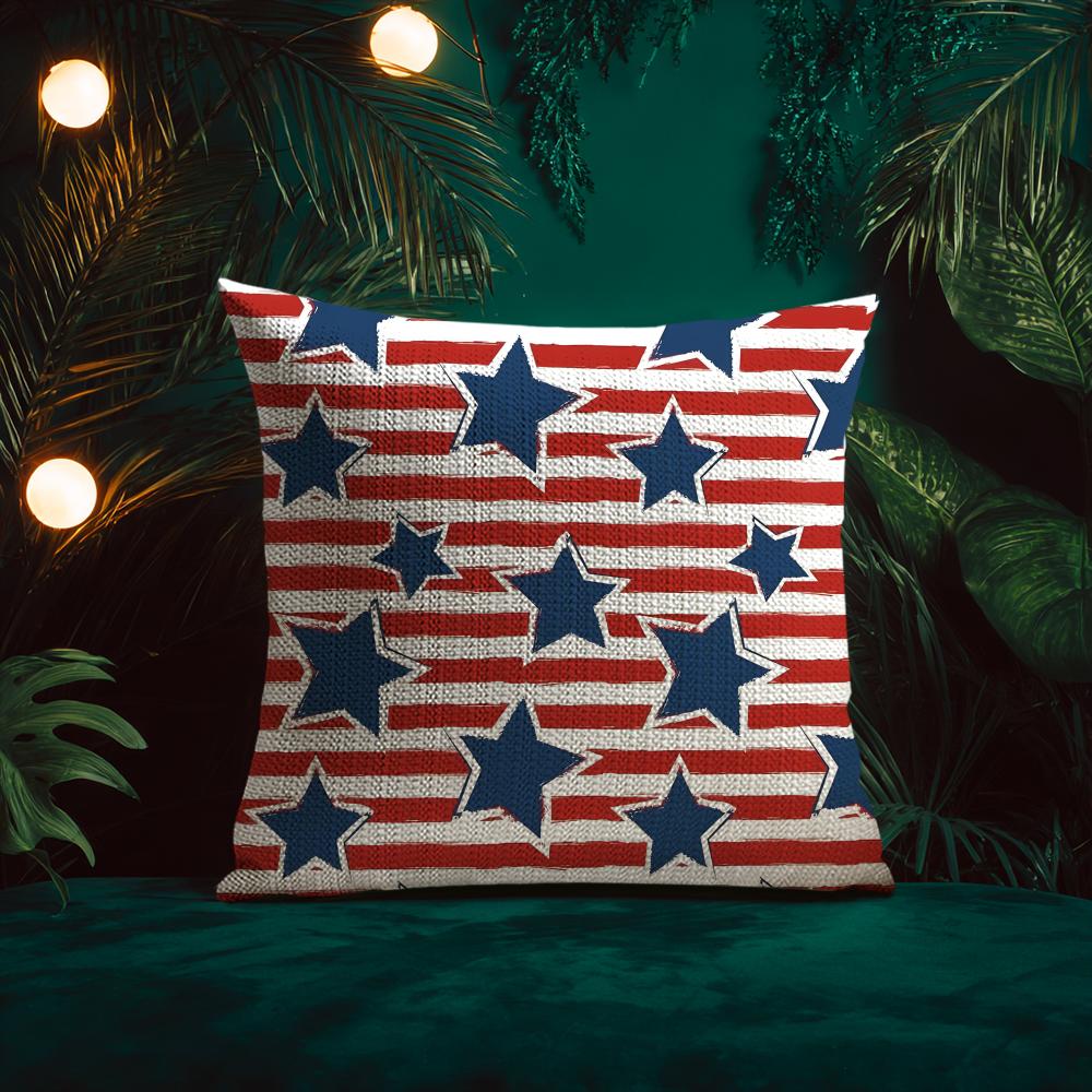 Stars Fashion Cushion Cover Natural Linen Pillow Case Double-Sided Print Decorative Sofa Pillowcase Home Decor Gift