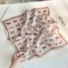 Spring New Pony Printed Mulberry Silk Silk Scarf Women's Premium Versatile Crepe Satin Square Scarf Silk Gifts
