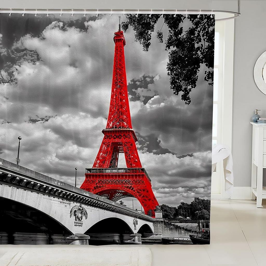 Kids Cute Sushi Shower Curtain Boys & Girls Japanese Style Kawaii Decor Bathroom Curtain - Pink Heart Cartoon Waterproof Fabric