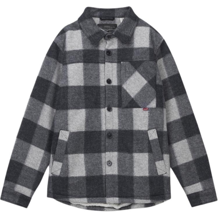 

Levis Клетчатая Свободная Удобная Повседневная Куртка с Длинным Рукавом Мужские куртки Синий Серый 0017O-0001 M