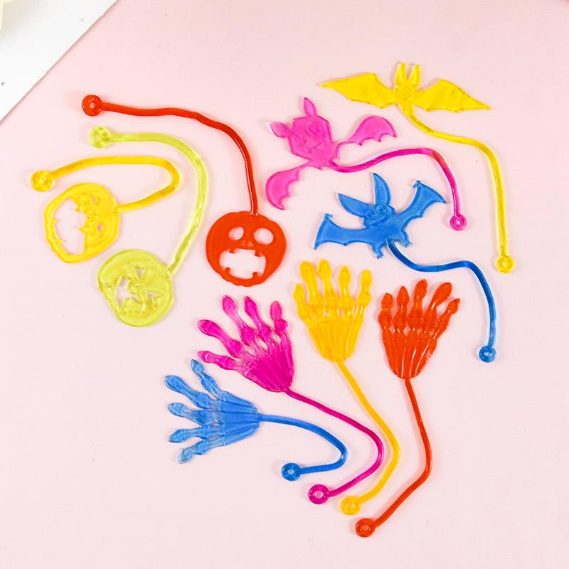 10pcs Funny Sticky Hands Toy Elastic Sticky Squishy Slap Palm Toys for Kids Birthday Favors Supplies Treats Guest Party Gifts