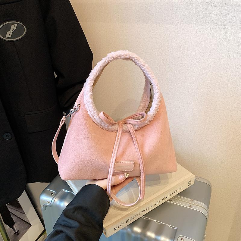 Retro Suede PU Leather Womens Handheld Shoulder Bag Single Shoulder Crossbody Bag Autumn Winter Faionable Commuting Handheld Bag
