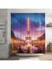 Paris Eiffel Tower Shower Curtain | Romantic Cityscape Bathroom Decor