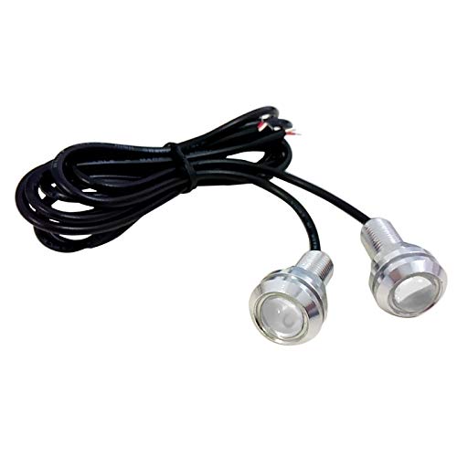[Pack of 2] Waterproof Large LED Spotlight, Green, , 0.7 Inches (18 Mm) (Silver Socket)