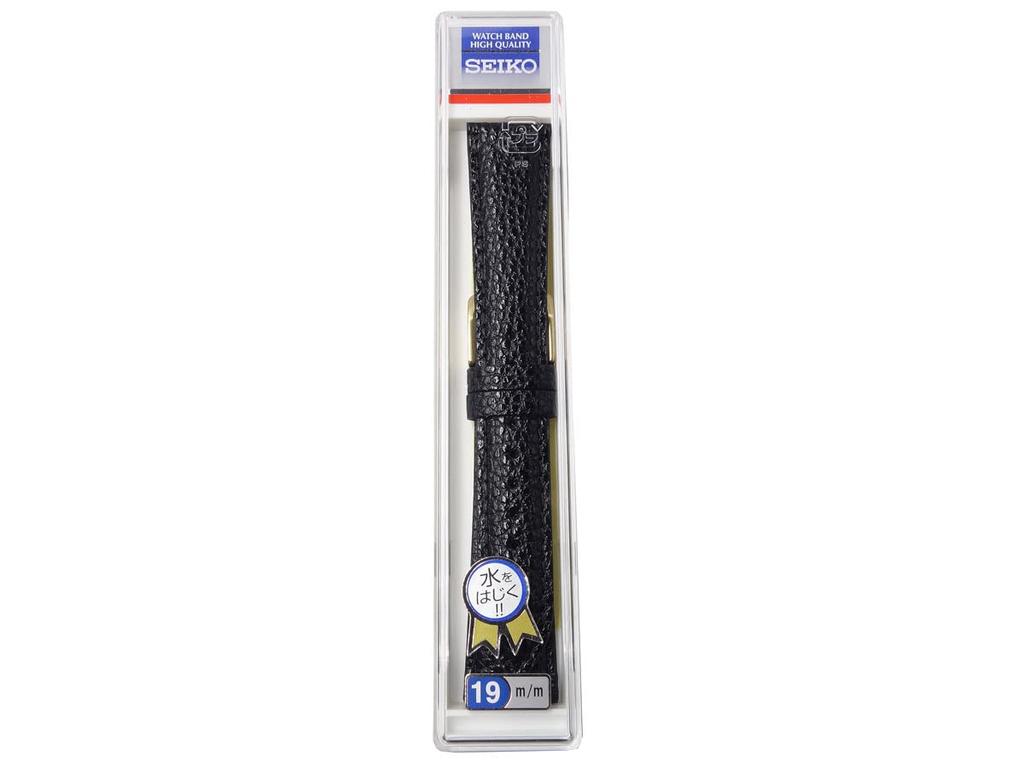 SEIKO Watch Band 19mm DXG7 Cowhide Shrink Black [SEIKO] Men's