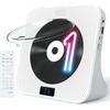 Desktop CD Player Portable with Bluetooth - Jimwey CD Players for Home with HiFi Speakers,FM Radio,Remote Control,LED Screen Display,Support CD