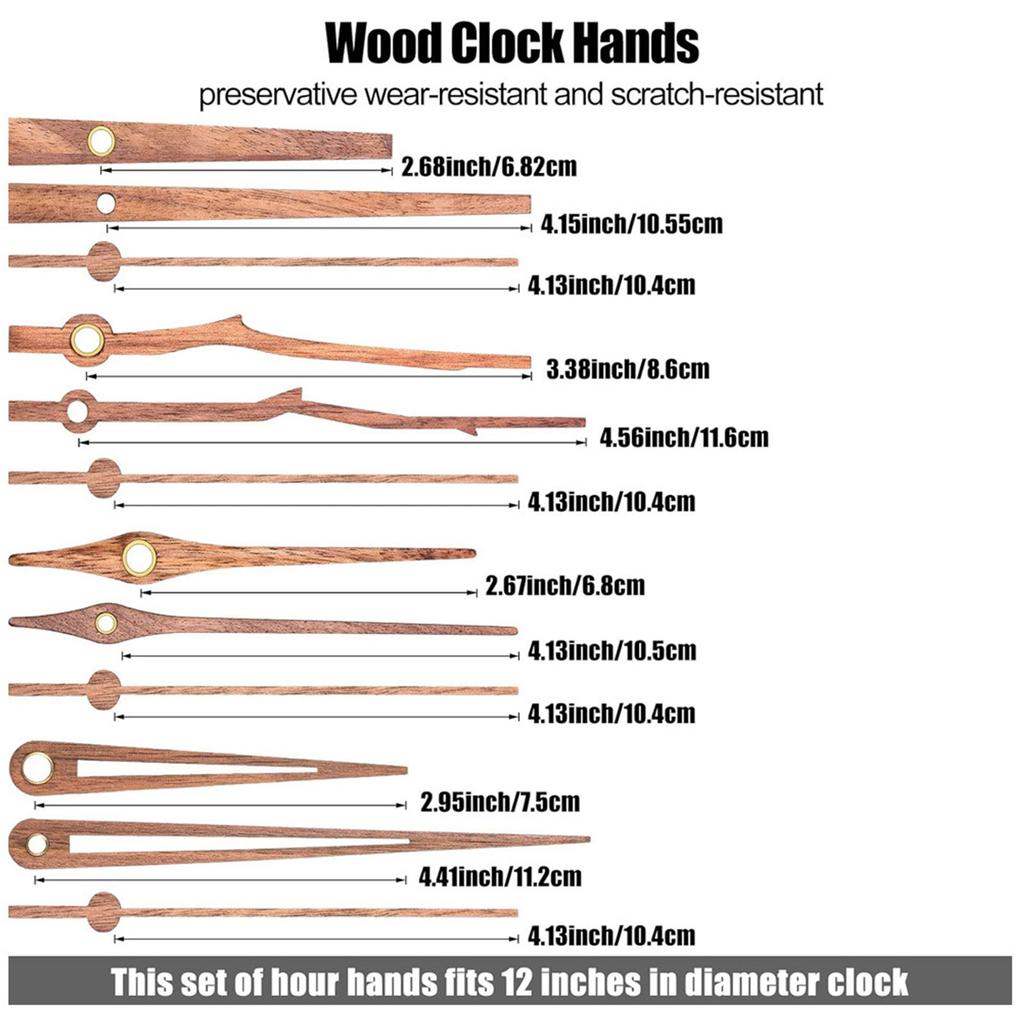 4 Packs Quiet Clock Movement Replacement with 4 Types Wood Long and Short Shaft Wall Clock Motor Mechanism Repair Parts
