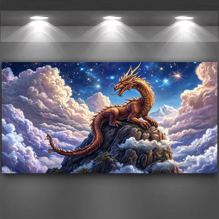 Diy Diamond Mosaic White Cloud Dragon Large Size Diamonds Painting Full Drill Rhinestone Embroidery Jewelry Cross Stitch Kits Wall Decor