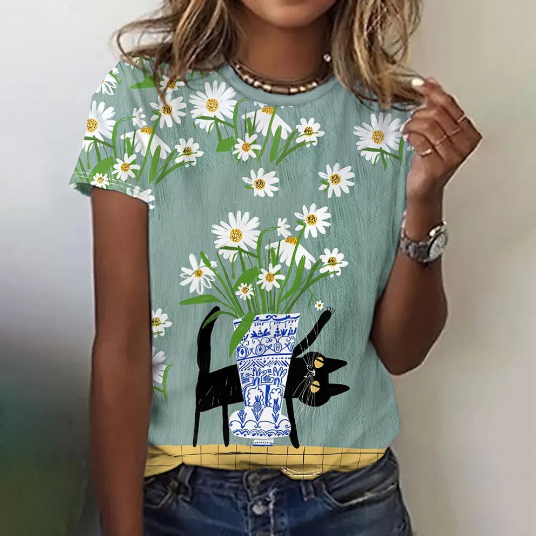 

Летняя абстрактная 3D-печать для женщин, футболка, свободные футболки с коротким рукавом, уличная одежда в стиле Харадзюку, большие топы Y2k, одежда для девочек 6XL