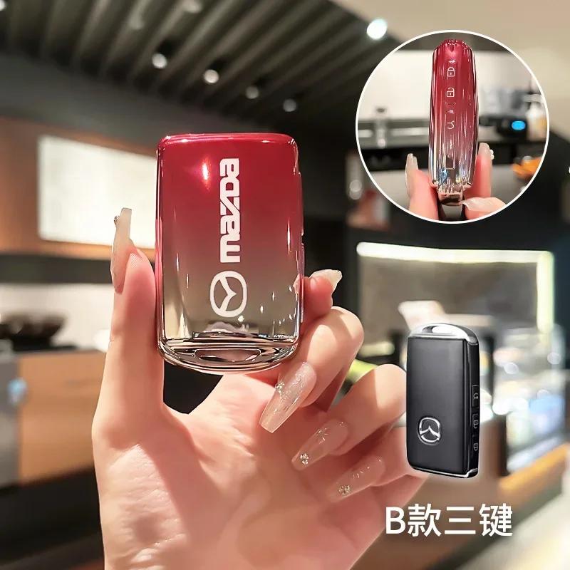 For  TPU Car Remote Key Cover Case Mazda 3 6 cx30 MX30 cx9 x9 cx5 x5 cx8 MX5 ss30 Keychain Protector Bag Remote Fob Shell Cover GF6