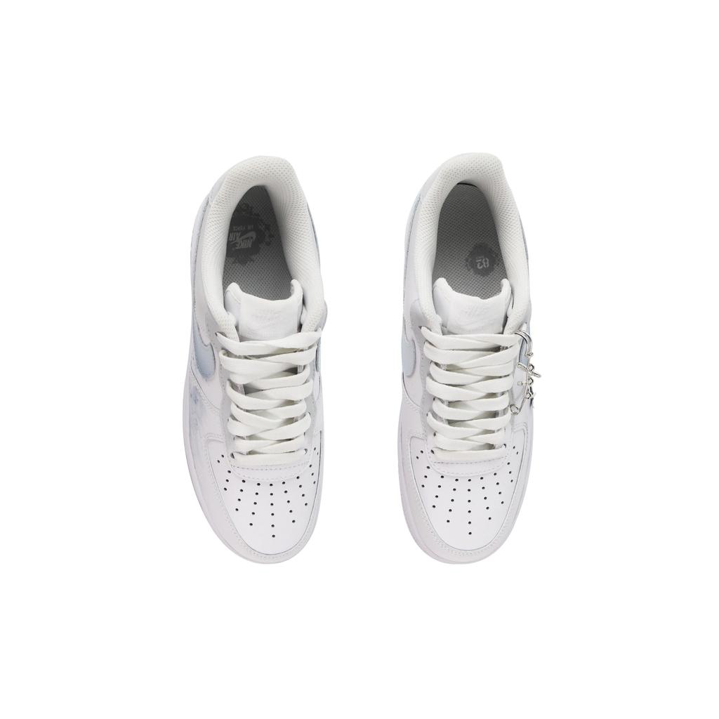 Nike Air Force 1 Butterfly Dream Slip Resistant Abrasion Resistant Low Top Skateboard Shoes Unisex White Gray Blue CW2288-111(Team963-)