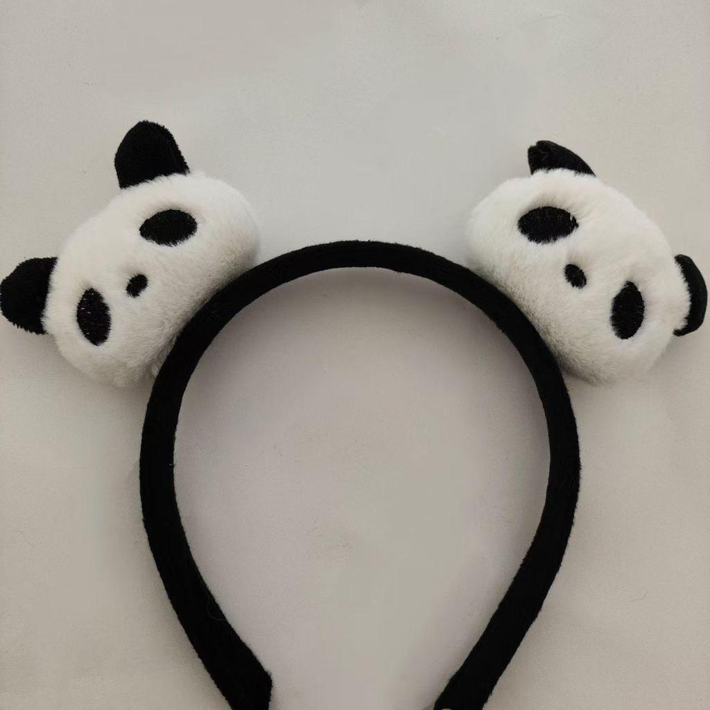 Adorable 2026 Panda Hair Accessory: Cute Round Headband & Funny Clip for Girly Wash Face Routine