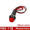 5PCS Self Locking / Reset 12mm Plastic Push Button Switch 2Pins Momentary Latching Switches with 20cm Wire Cable