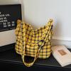 Vintage Check Large Capacity Shoulder Bag Women's College Tote Bag