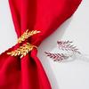 Gold Wheat Napkin Rings Metal Leaf Napkin Holder for Harvest Festival Fall Thanksgiving Dinner Party Table Decoration