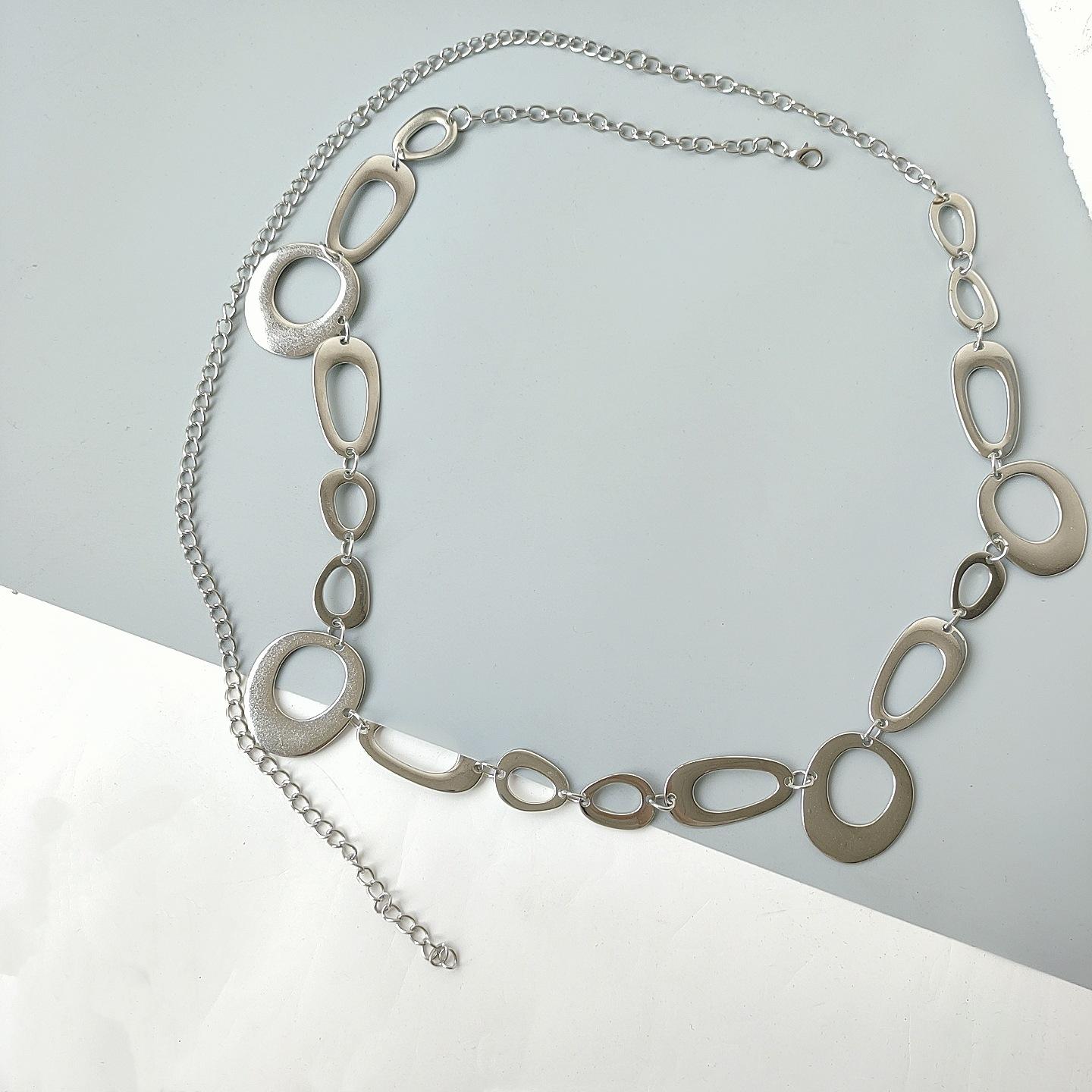 

New Fashionable Hollow Waist Chain Metal Ring Belt Women s Personalized Irregular Design Geometric Shape