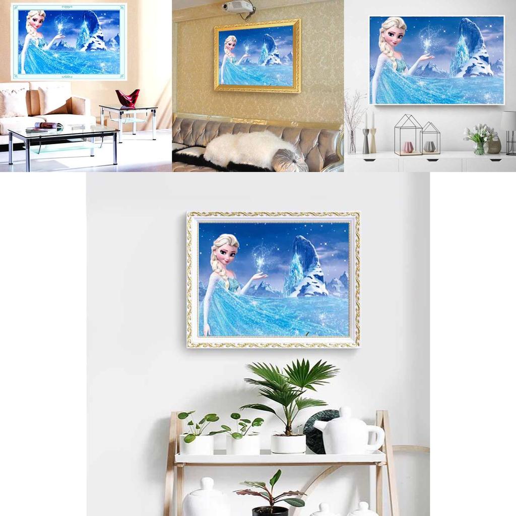 Obraz olejny z motywem Krainy Lodu do dekoracji ściany w salonie lub gabinecie