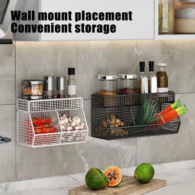 Wire Mesh Storage Basket Large Capacity Strong Load-bearing Easy Installation Wall Mounted Shelf Organizer