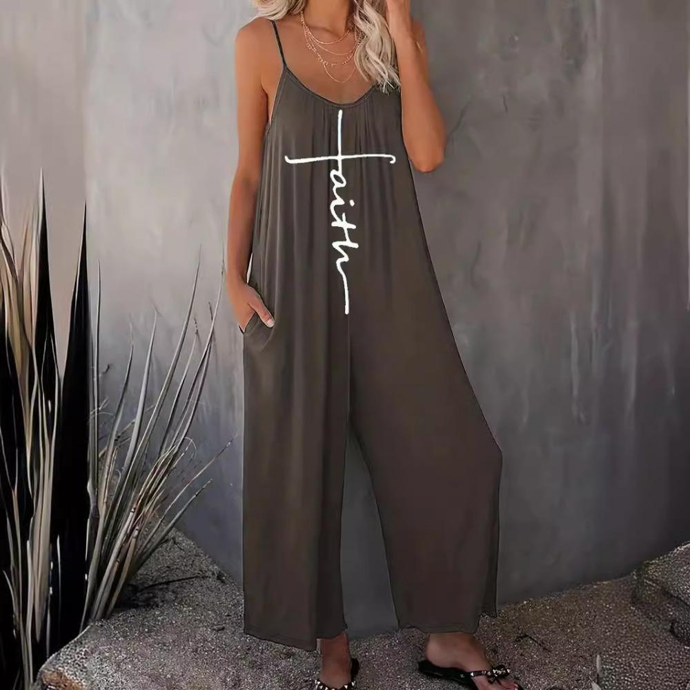 

Летняя мода 2025 года, женский однотонный комбинезон на подтяжках 2XL серый