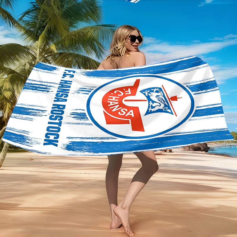FC Hansa Rostock Wappen Design Strandtuch, Schnelltrocknend, Pflegeleicht, Geeignet für Fitness und Strandurlaub, Sport-Essential