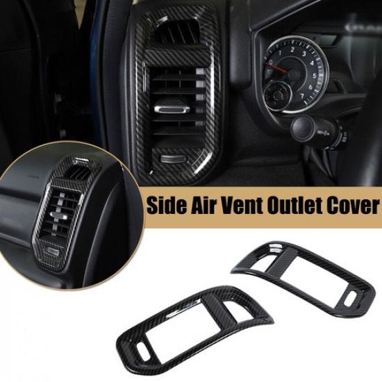 

Console Dash Air Vent Outlet Side Cover Trim For Dodge Ram 1500 18+ Carbon Fiber