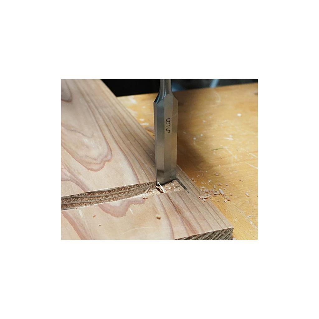 Kakuri Sangyo KAKURI DIY White Oak 6mm Cutting 224mm Total with Carpentry Woodworking Western Style Mortise and 11141001 Chisel, Handle, Edge, Length,