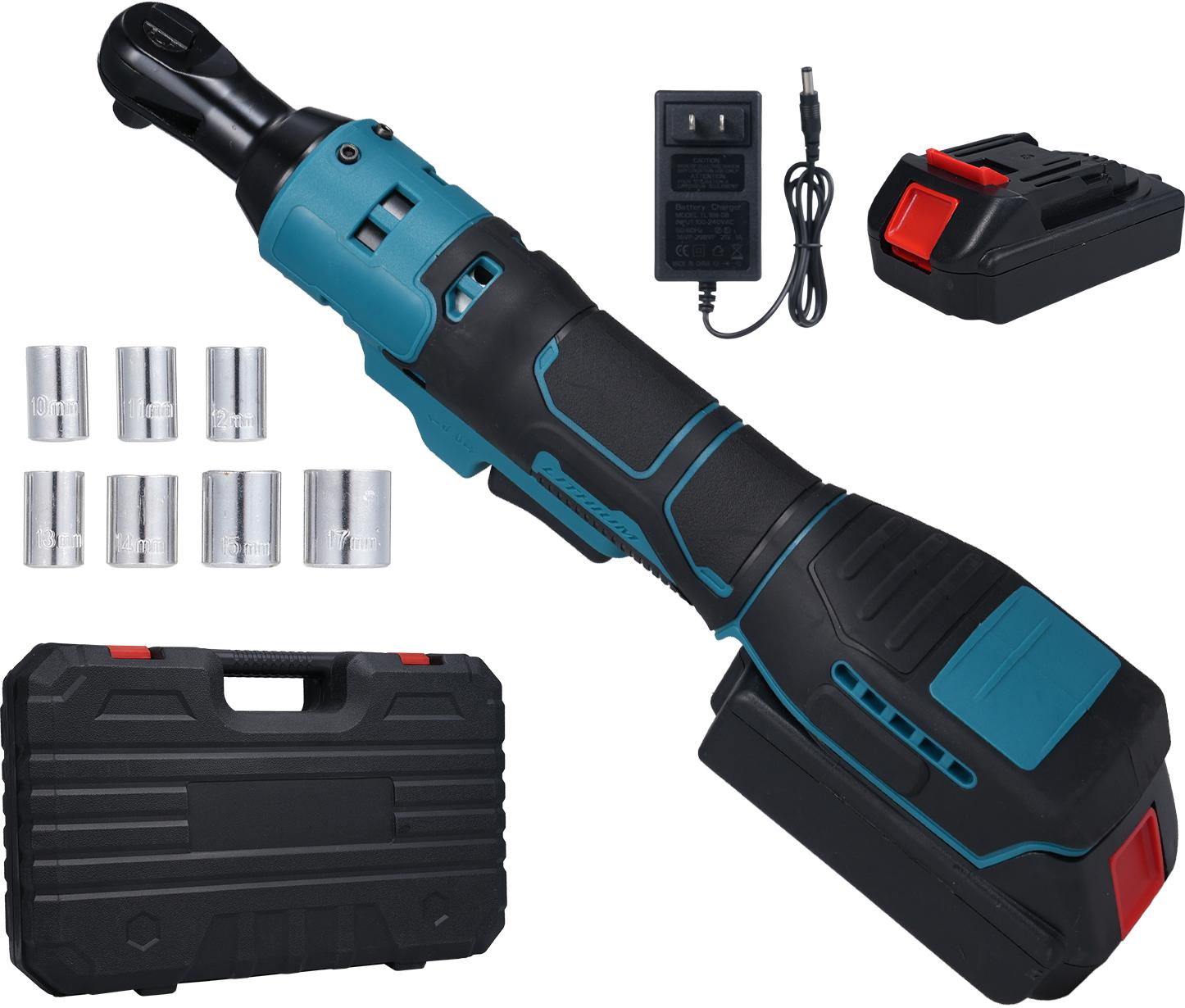 

Аккумуляторный гаечный ключ с храповым механизмом, 240 об/мин, электрический гаечный ключ с одним щелчком, переключение вперед и назад с 10 мм, 11 мм, US plug