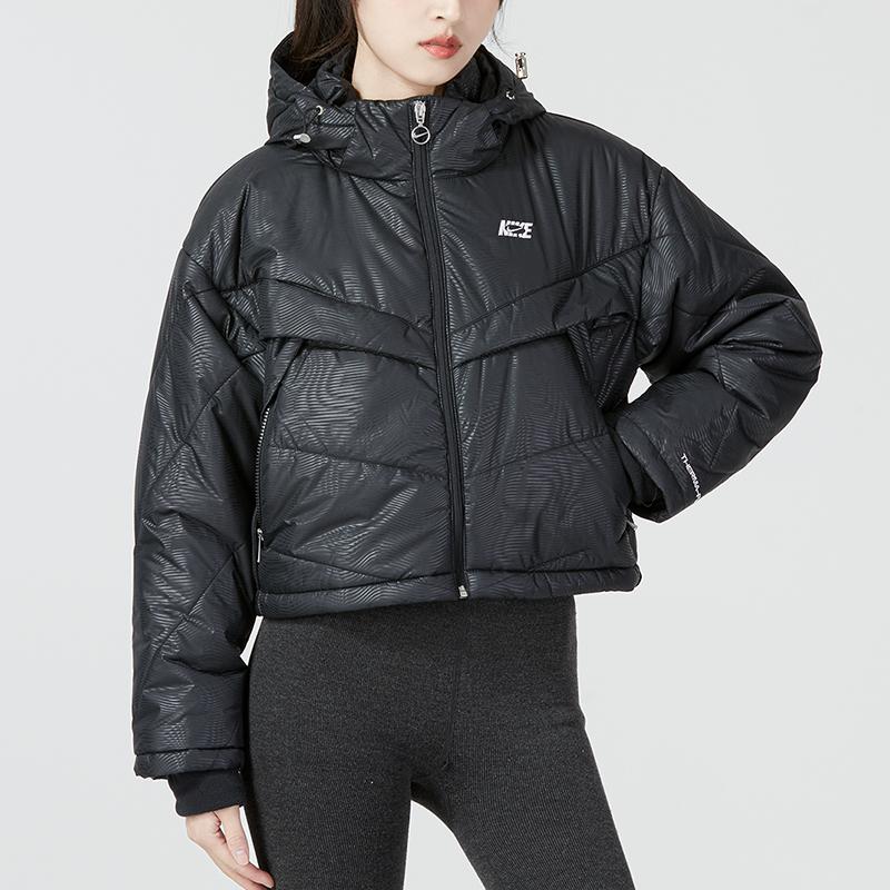 Nike Sports Casual Warm Cotton Jacket Women Jacket Black DQ7150-010