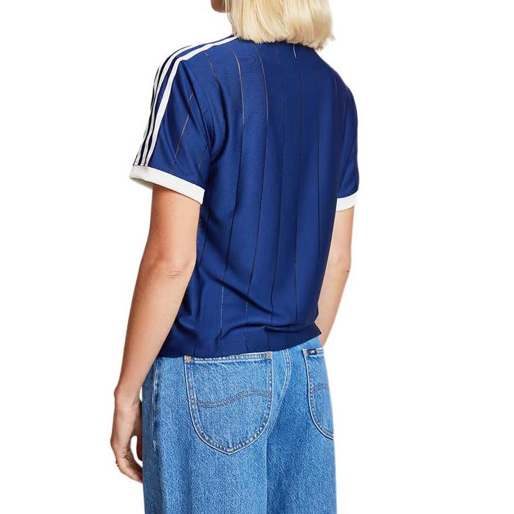 Adidas Originals 3 Stripes T Shirt Women's Dark Blue IR7466