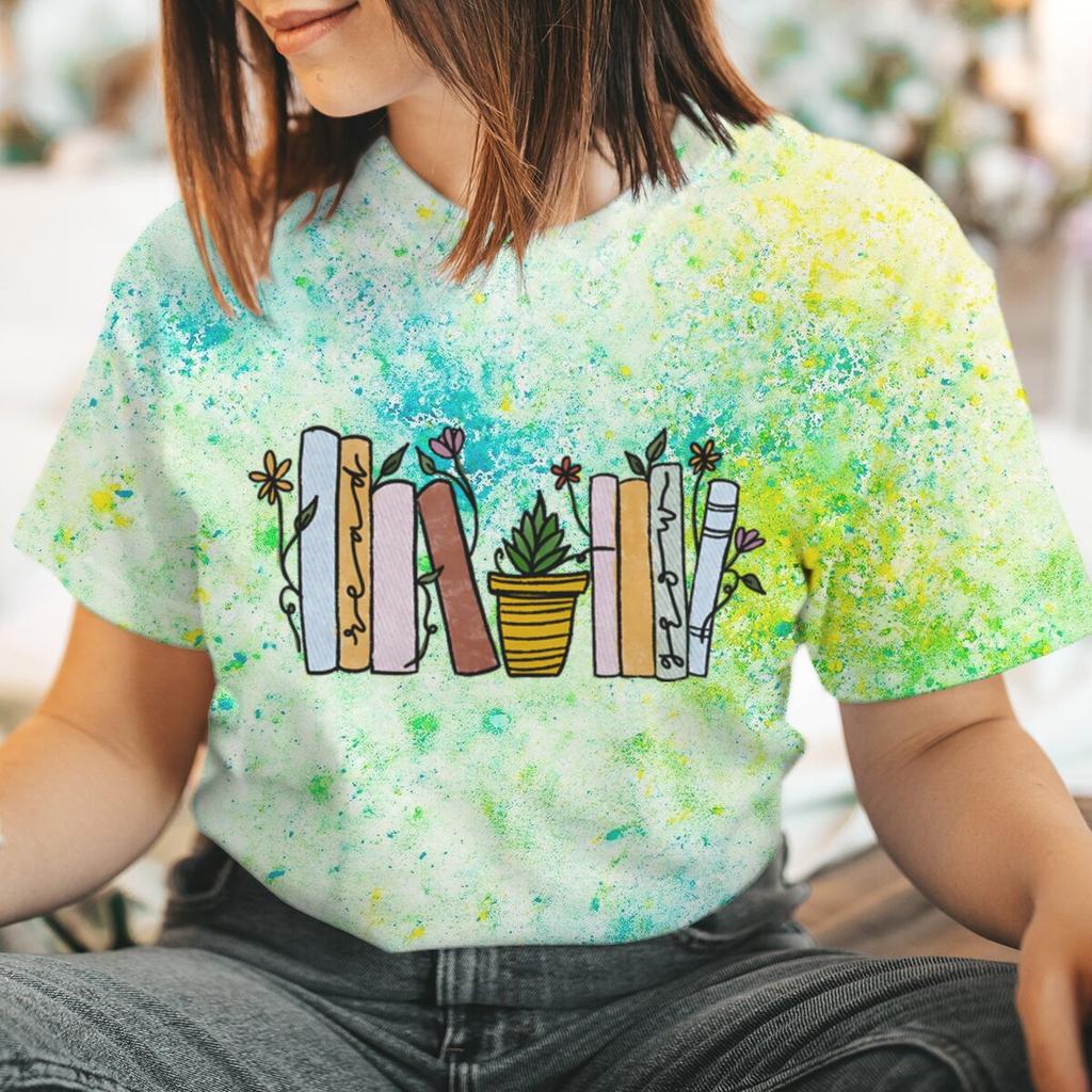 Women Clothes WGTD Fashion Lady Short Sleeve Print Tops O-neck Tees Female Summer Tshirt Graphic T-Shirt