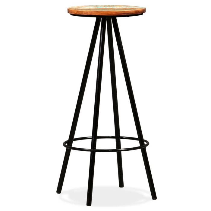 Tabouret de bar - vidaXL - Lot de 2 - Bois massif de récupération - Acier - 30 x 76 cm