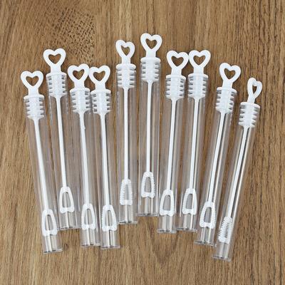 20/100Pcs Love Heart Wand Tube Bubble Soap Bottle Wedding Gifts for Guests Kids Birthday Party Favors Decoration Baby Shower