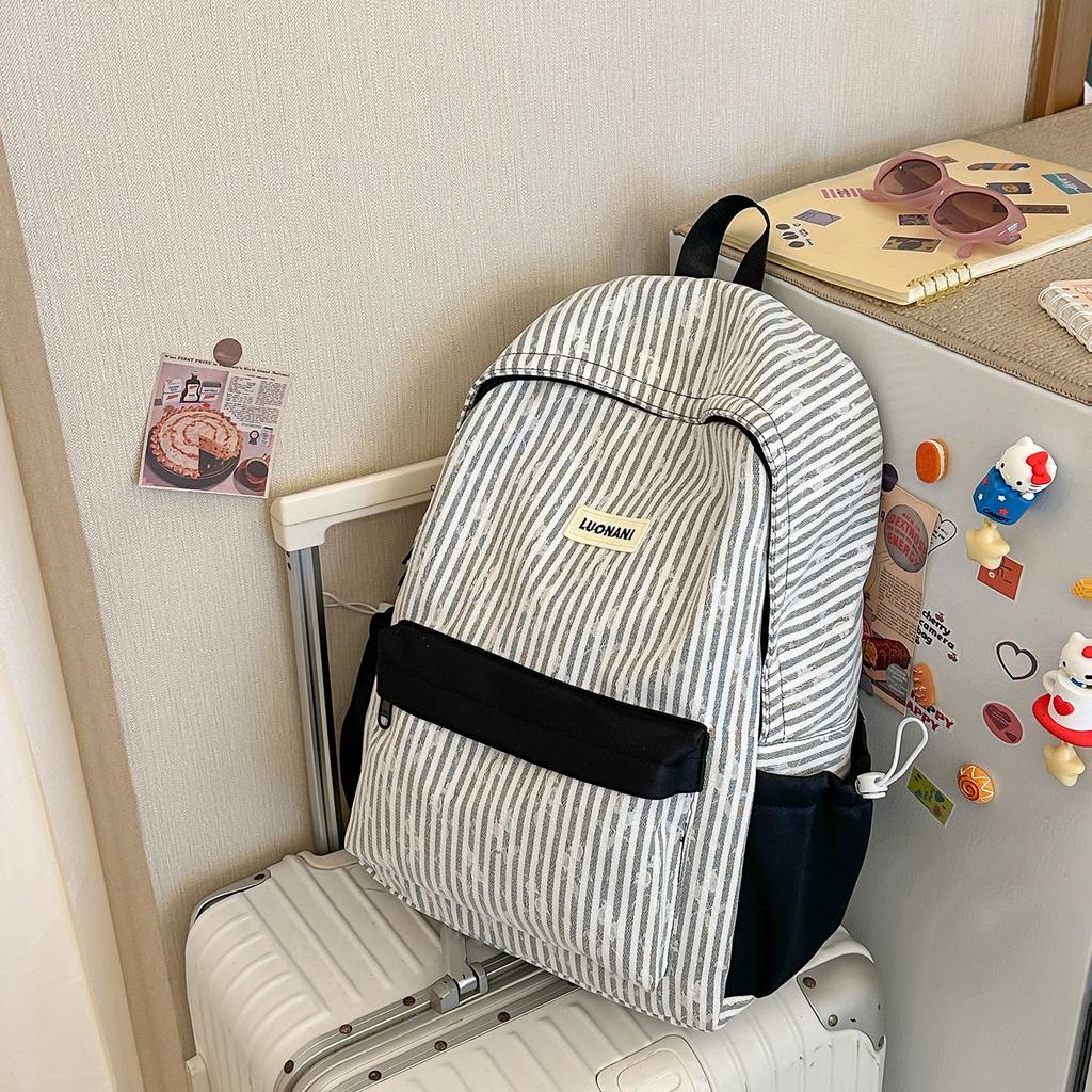 Cartella: nuovo zaino scolastico in stile collegiale, zaino a quadri carino e fresco per studenti di scuola media e superiore, borsa casual di grande capacità
