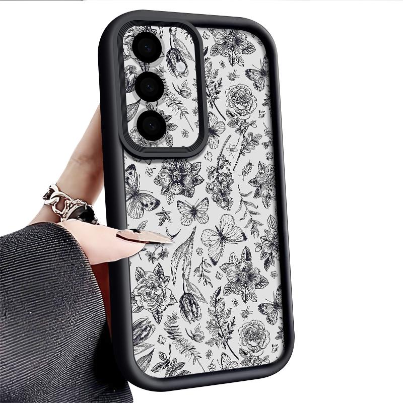 Pastoral Wildflower Case For Samsung S26 S25 Ultra S24 S23 S22 S21 FE A18 A54 A55 A16 A26 A36 A56 A17 A27 A37 A57 5G Shockproof Bumper Cover