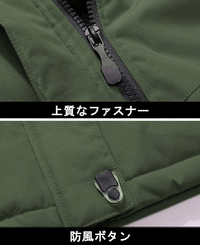 MAGCOMSEN Mountain Cold Weather Sports Durable CN 2XL Size Men's Water-Repellent Parka, Wear, Jacket, Outerwear, Green, (Japan L)