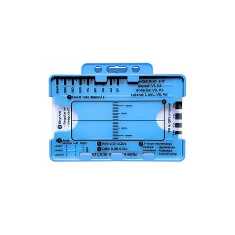 

ECGs 7 Level Ruler Card Set Hand Pocket ECGs Measurement Tool ABS Ruler Tool for Hospitals Clinics & Teaching Environment